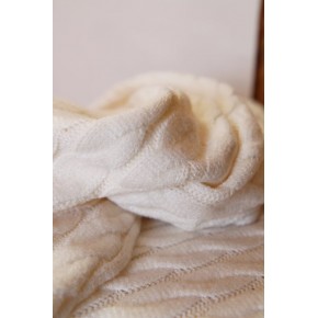 tissu tricot à torsades - écru