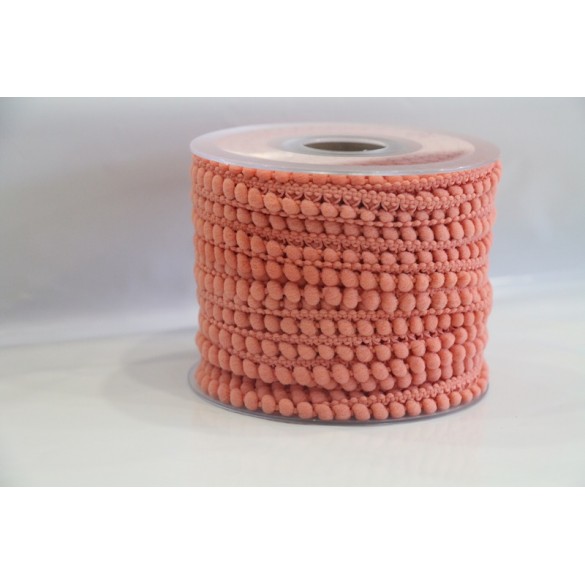 Galon petits pompons rose saumon