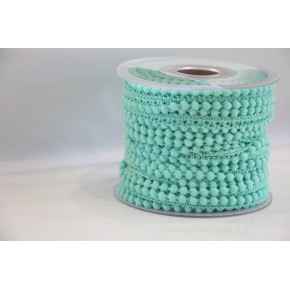 Galon petits pompons vert mint