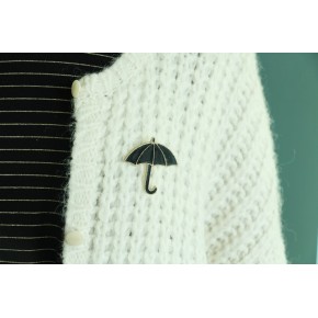Broche parapluie noire