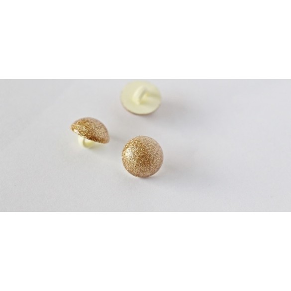 Bouton boule paillettes mordorées