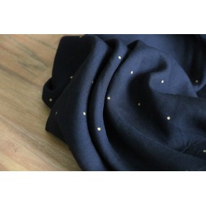 Viscose noire Pois dorés