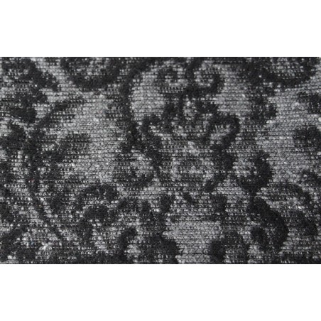 Tissu Jacquard Baroque Noir Et Gris