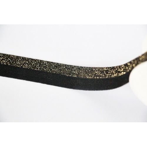 Biais élastique lurex noir/doré Biais élastique lurex noir/doré