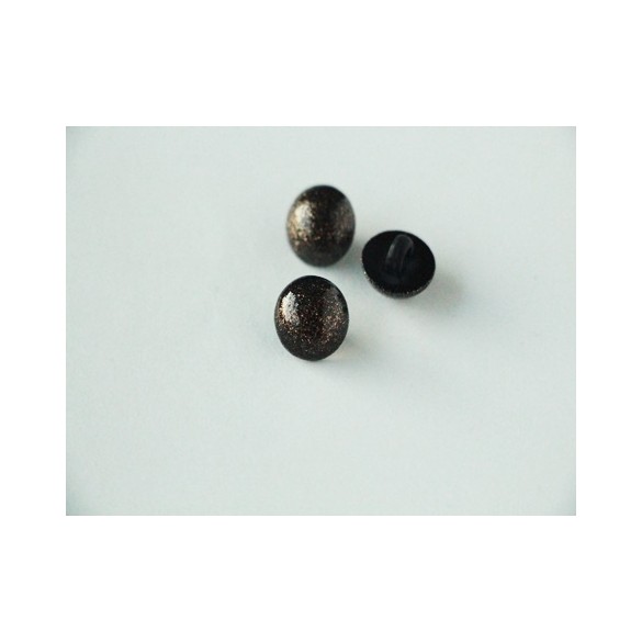 Bouton boule noir à paillettes dorées