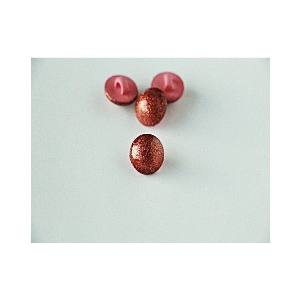 Bouton boule à paillettes cuivrées