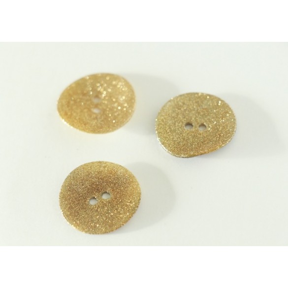 Bouton nacre paillettes mordorées 22mm