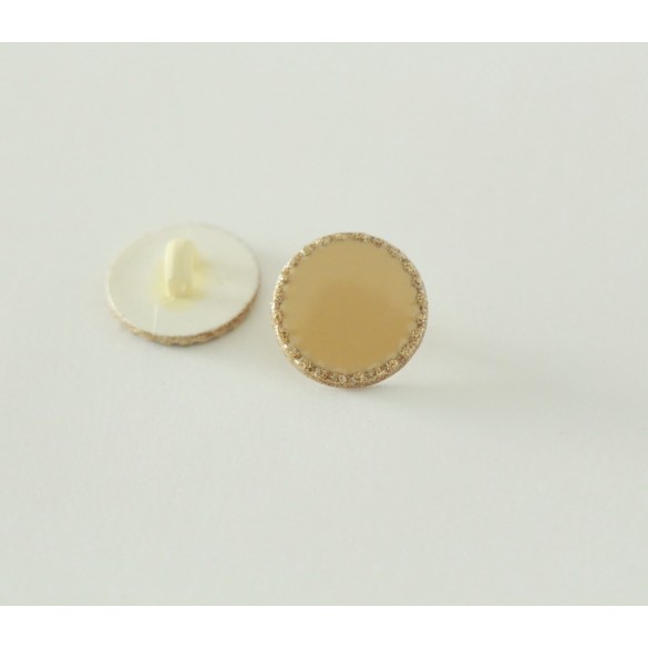 Bouton Alphonsine beige/doré