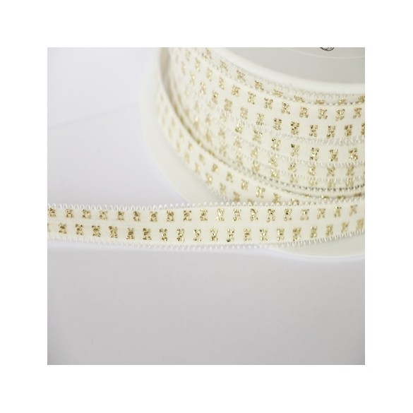 Elastique lingerie blanc/or