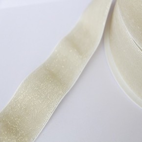 Elastique blanc lurex doré lisse 40 mm