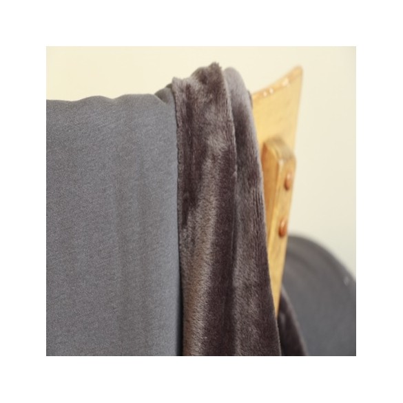 Molleton gris anthracite envers douillette