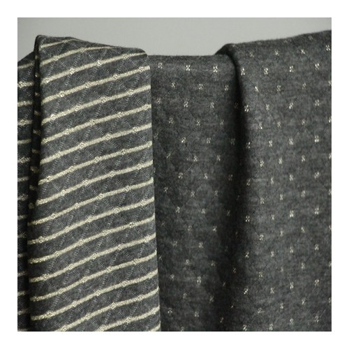 Jersey matelassé double face gris anthracite/doré Jersey matelassé double face gris anthracite/doré