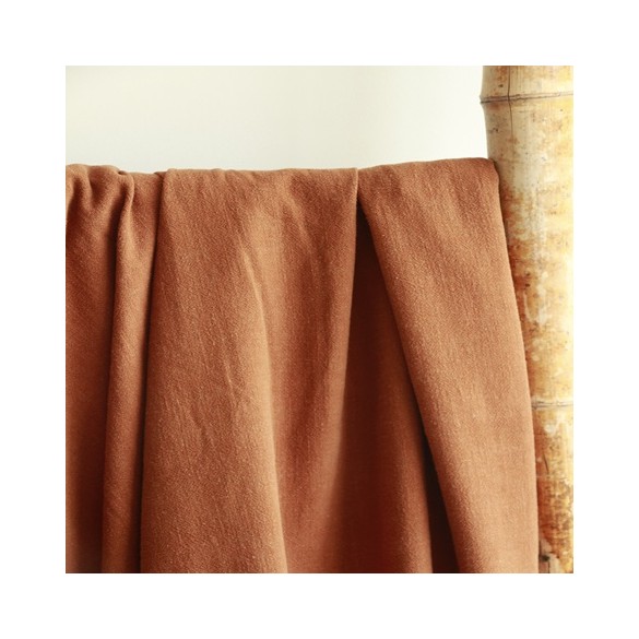 tissu lin et viscose caramel