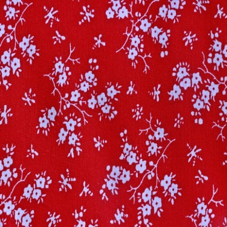 tissu viscose fleurie Siena rouge