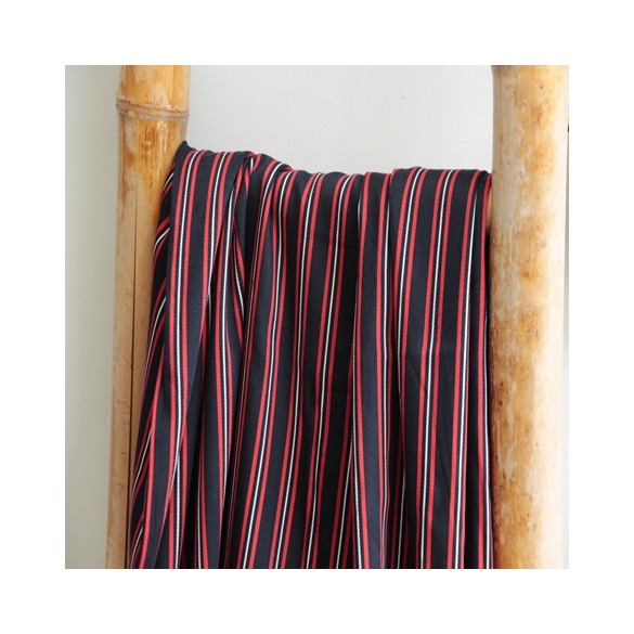 viscose stripes navy red