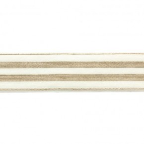 Elastique blancrayures lurex or - 30 mm