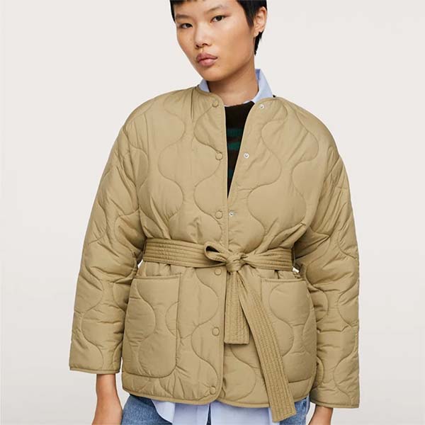 veste femme tissus matelasse beige