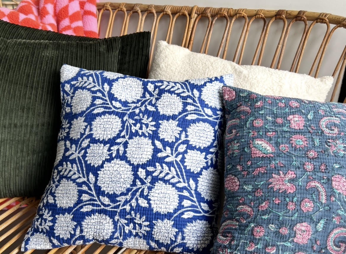 Coussins avec nos cotons indiens et cotons indiens matelassés